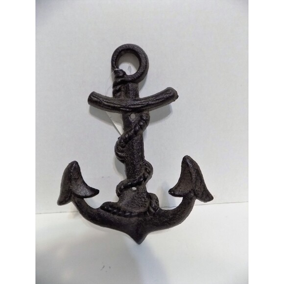 NEW Rustic Cast Iron Nautical Anchor Beach Towel Hook Hanger Coastal Home Decor - Picture 2 of 3